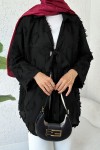 Püskül Detaylı Uzun Kimono 2334 - SİYAH Püskül Detaylı Uzun Kimono 2334 - SİYAH