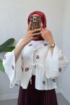 Kare Desen Midi Kimono 2336 - BORDO