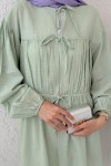 Ön Büzgülü Uzun Tunik 2338 - MİNT YEŞİLİ