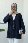 Üç Bağcıklı Tesettür Kimono 2339 - LACİVERT