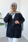 Üç Bağcıklı Tesettür Kimono 2339 - LACİVERT