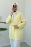 Üç Bağcıklı Tesettür Kimono 2339 - SARI