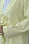 Üç Bağcıklı Tesettür Kimono 2339 - SARI