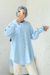 Hakim Yaka Gömlek 2340 - BEBE MAVİSİ Hakim Yaka Gömlek 2340 - BEBE MAVİSİ