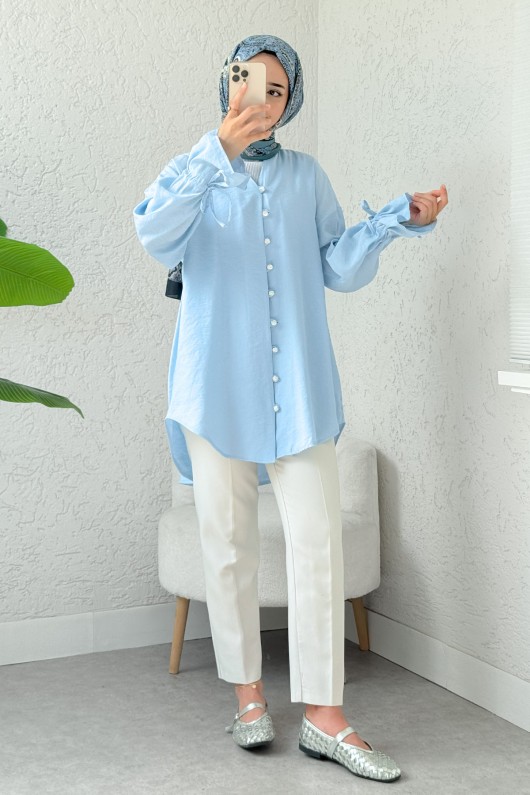 Hakim Yaka Gömlek 2340 - BEBE MAVİSİ Hakim Yaka Gömlek 2340 - BEBE MAVİSİ