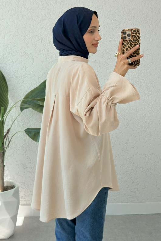 Hakim Yaka Gömlek 2340 - BEJ Hakim Yaka Gömlek 2340 - BEJ