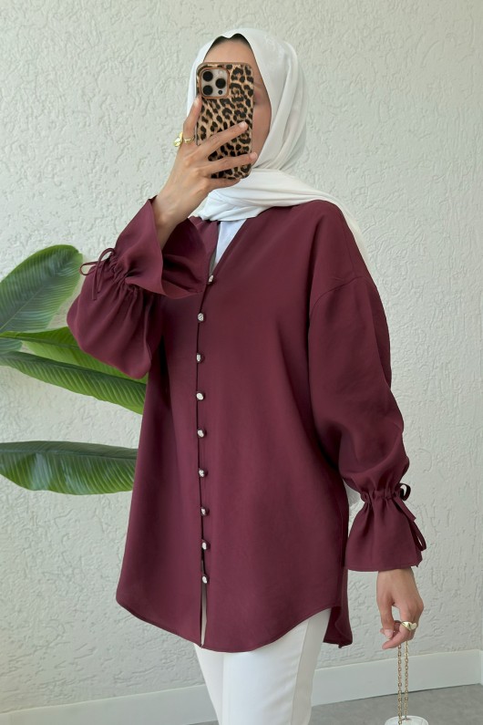 Hakim Yaka Gömlek 2340 - BORDO
