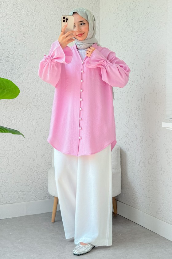 Hakim Yaka Gömlek 2340 - PEMBE