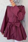 Kuşaklı Kimono Kol Tunik 2343 - BORDO