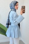 Kuşaklı Kimono Kol Tunik 2343 - BEBE MAVİSİ Kuşaklı Kimono Kol Tunik 2343 - BEBE MAVİSİ
