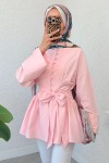 Kuşaklı Kimono Kol Tunik 2343 - PEMBE