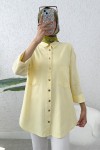 Kimono Kol Cepli Gömlek 2344 - SARI Kimono Kol Cepli Gömlek 2344 - SARI