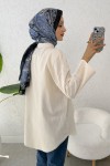 Kimono Kol Cepli Gömlek 2344 - TAŞ RENGİ