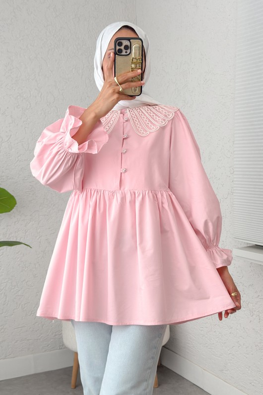 Bebe Yaka Tunik 23451 - PEMBE