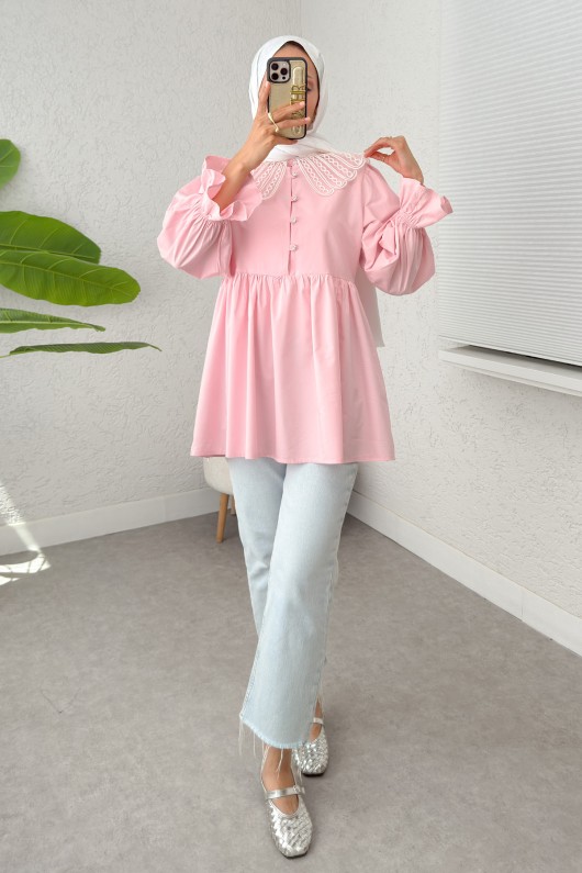 Bebe Yaka Tunik 23451 - PEMBE