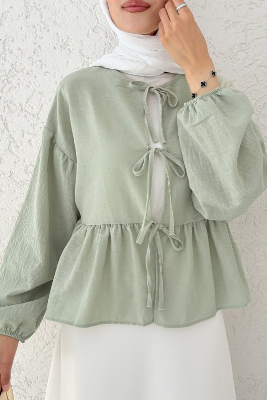 Etek Üstü Kısa Kimono 2347 - SU YEŞİLİ