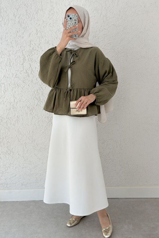 Etek Üstü Kısa Kimono 2347 - KOYU HAKİ