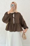 Etek Üstü Kısa Kimono 2347 - KAHVERENGİ