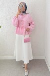 Etek Üstü Kısa Kimono 2347 - PEMBE