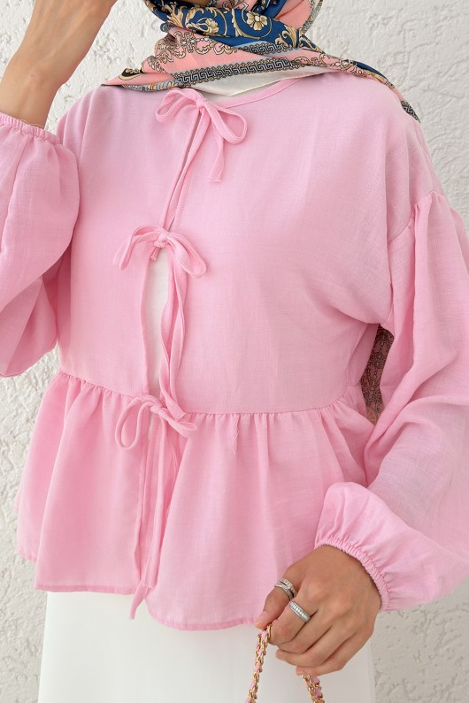 Etek Üstü Kısa Kimono 2347 - PEMBE