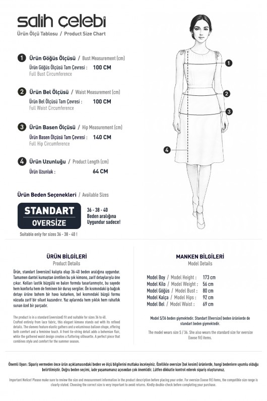 Dantel Kimono 2349 - SİYAH Dantel Kimono 2349 - SİYAH