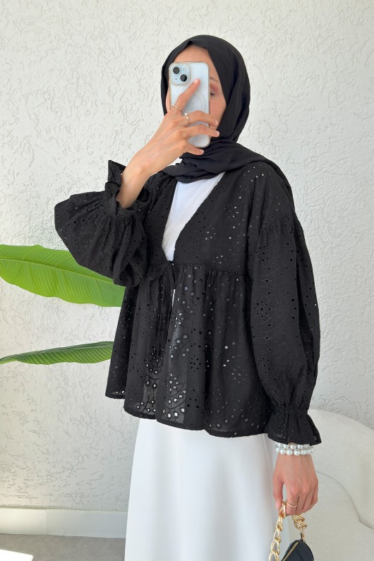 Dantel Kimono 2349 - SİYAH Dantel Kimono 2349 - SİYAH