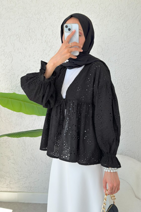 Dantel Kimono 2349 - SİYAH Dantel Kimono 2349 - SİYAH