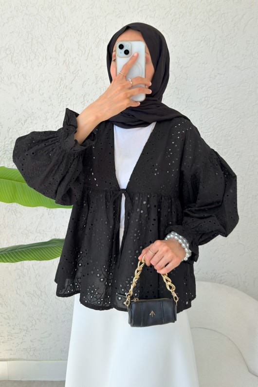 Dantel Kimono 2349 - SİYAH Dantel Kimono 2349 - SİYAH