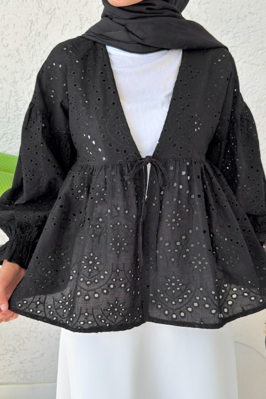 Dantel Kimono 2349 - SİYAH Dantel Kimono 2349 - SİYAH