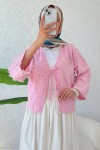 Tek Bağcıklı Püsküllü Kimono 2352 - PEMBE