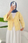 Tek Bağcıklı Püsküllü Kimono 2352 - SARI