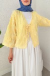 Tek Bağcıklı Püsküllü Kimono 2352 - SARI