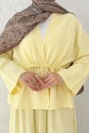 Bel Büzgülü Kimono Etek Takım 2354 - SARI