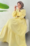 Kat Kat Detaylı Elbise 2355 - SARI Kat Kat Detaylı Elbise 2355 - SARI