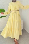Kat Kat Detaylı Elbise 2355 - SARI Kat Kat Detaylı Elbise 2355 - SARI