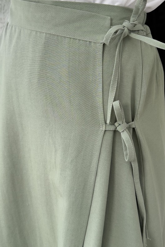 Tek Parça Çapraz Bağlamalı Etek 2356 - HAKİ Tek Parça Çapraz Bağlamalı Etek 2356 - HAKİ