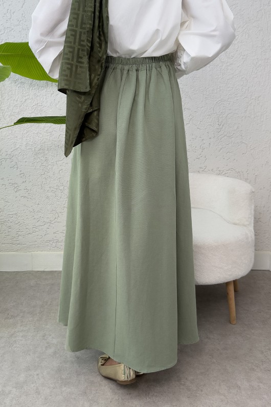 Tek Parça Çapraz Bağlamalı Etek 2356 - HAKİ Tek Parça Çapraz Bağlamalı Etek 2356 - HAKİ