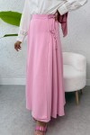 Tek Parça Çapraz Bağlamalı Etek 2356 - PEMBE