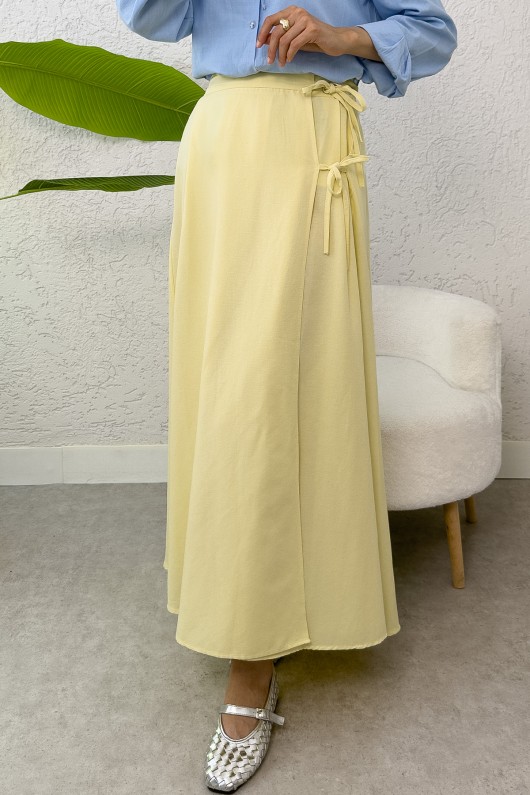 Tek Parça Çapraz Bağlamalı Etek 2356 - SARI