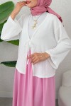 Bürümcük Kimono 2360 - BEYAZ
