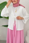 Bürümcük Kimono 2360 - BEYAZ