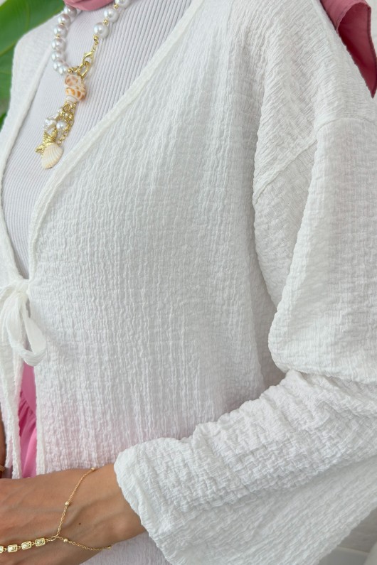 Bürümcük Kimono 2360 - BEYAZ