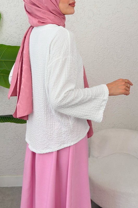 Bürümcük Kimono 2360 - BEYAZ