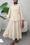 Çapraz Bağlamalı Etekli Takım 2363 - BEJ