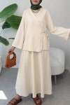 Çapraz Bağlamalı Etekli Takım 2363 - BEJ