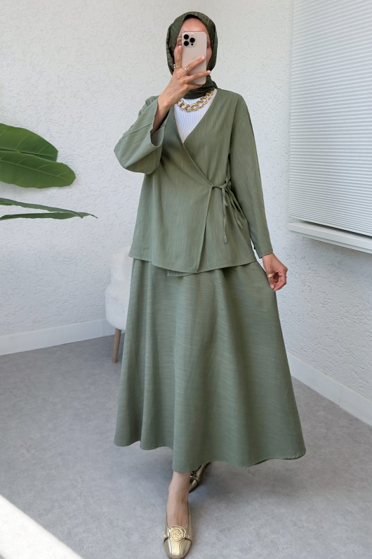 Çapraz Bağlamalı Etekli Takım 2363 - HAKİ