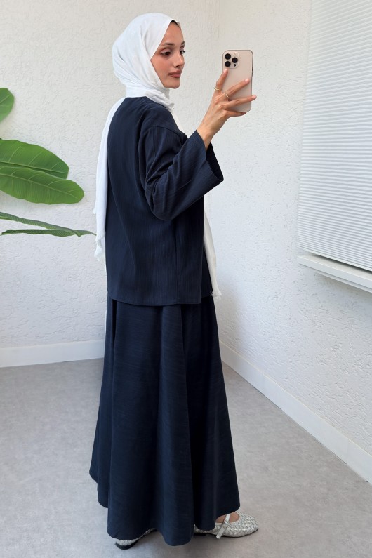 Çapraz Bağlamalı Etekli Takım 2363 - LACİVERT