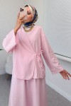 Çapraz Bağlamalı Etekli Takım 2363 - PEMBE