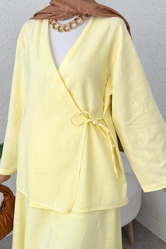 Çapraz Bağlamalı Etekli Takım 2363 - SARI