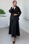 Çapraz Bağlamalı Etekli Takım 2363 - SİYAH